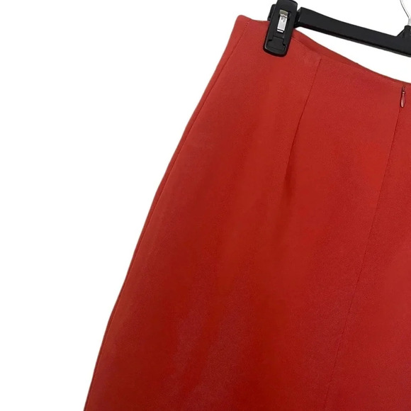 Vintage Halston lifestyle rust orange skirt minimalist contemporary 90's classic - Picture 5 of 6